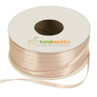 Doppelsatinband 3mm breit rosa Rolle 100m lang Dekoband