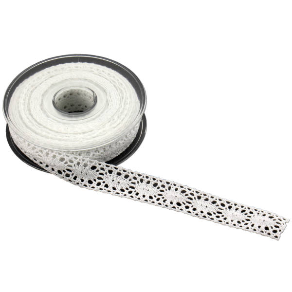 Spitzenband 25mm Breit, Länge 10m, Baumwolle Vintageband