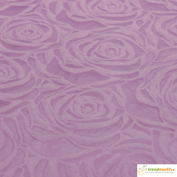 Tischläufer  flieder violett Rosenmotiv 30cm x 2,5m Tischband Dekoband Hochzeit