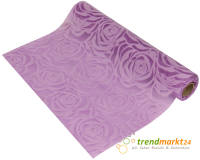 Tischläufer  flieder violett Rosenmotiv 30cm x 2,5m...
