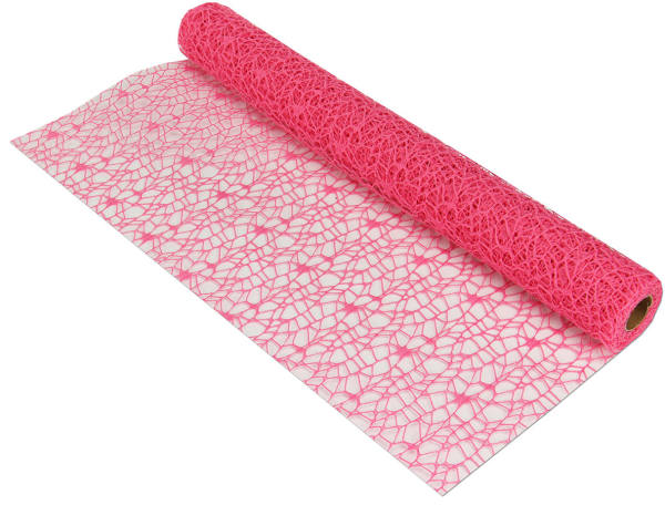Tischläufer Netzoptik pink 48cm x 4,5m Dekoband Tischband Netz