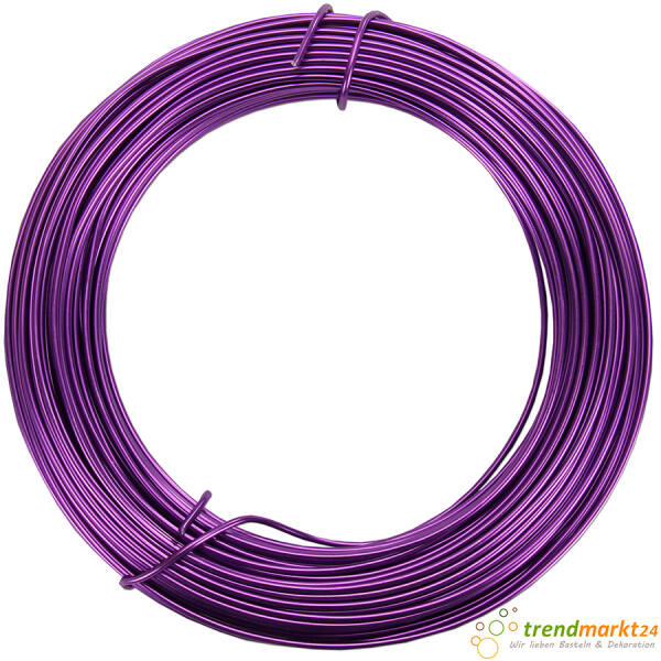 Aludraht violett Ø 2 mm x 30 m eloxierter Basteldraht Schmuckdraht