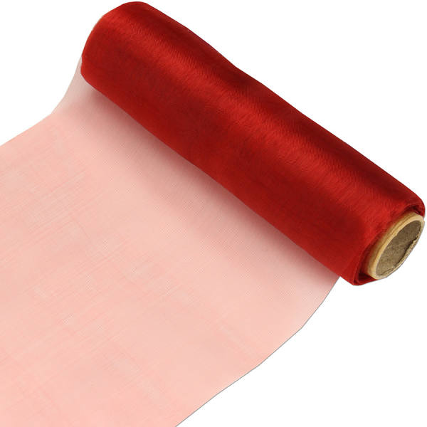 Tischband Organza rot Rolle 16cm breit 9m lang