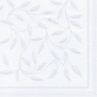 Premiumservietten weiss für Hochzeit Feste gemustert Blättermotiv ROYAL 40 x 40 cm Formstabil 1/4-Falz