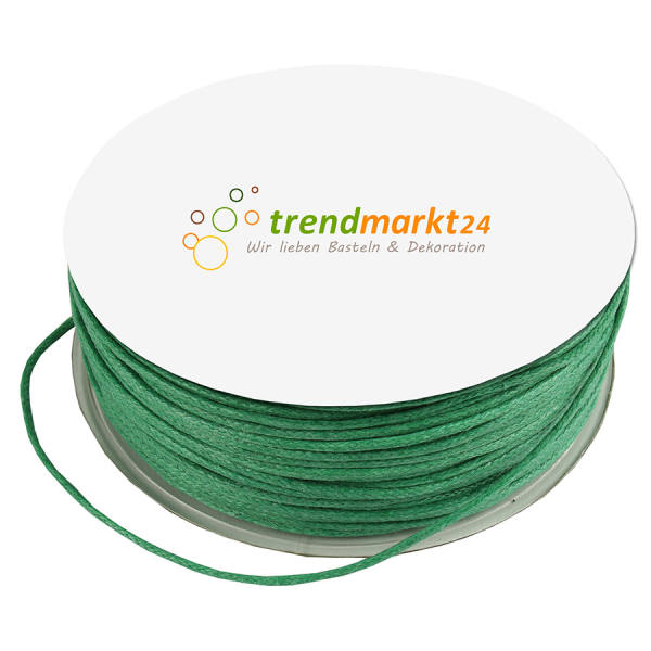 Baumwollkordel 1,5mm minze gewachst 100m lang Kordelband Kordel