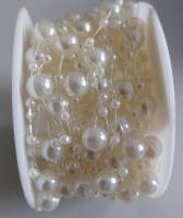 Perlenband hellcreme, 1 Rolle mit 10 m
