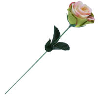 Rose creme rosa Ø 5 cm, 35 cm lang Seidenblume...