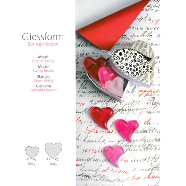 Gießform Herzen aus Kunststoff 1 Form zum Seifen gießen