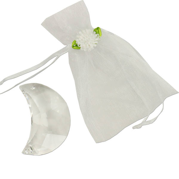 Regenbogenkristall Mond ca. 5 cm mit Chiffonbeutel