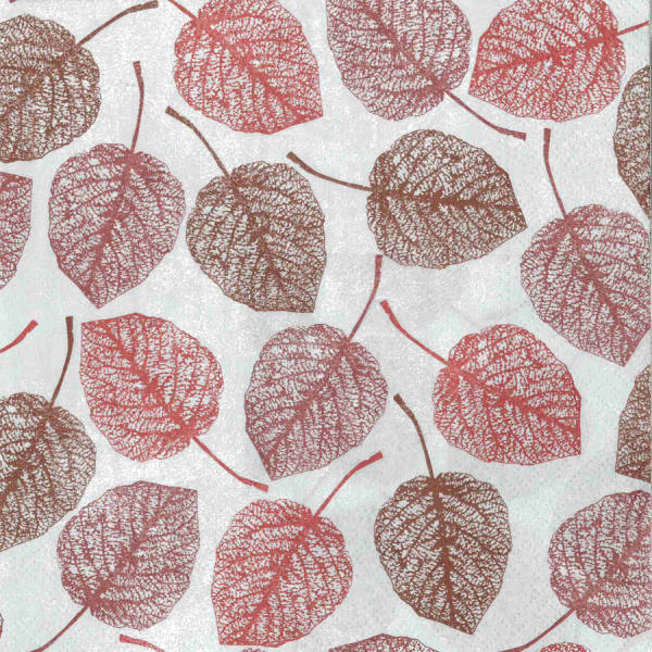 Papierservietten Blätter Motivserviette  rot-braun 3-lagig, 33x33 cm, 20 Stück