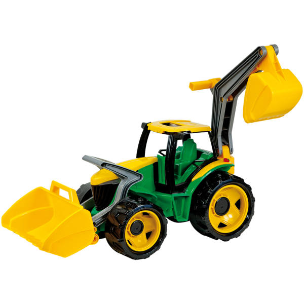 Starke Riesen großer Traktor mit Frontlader und Baggerarm sehr groß ca 28x60cm