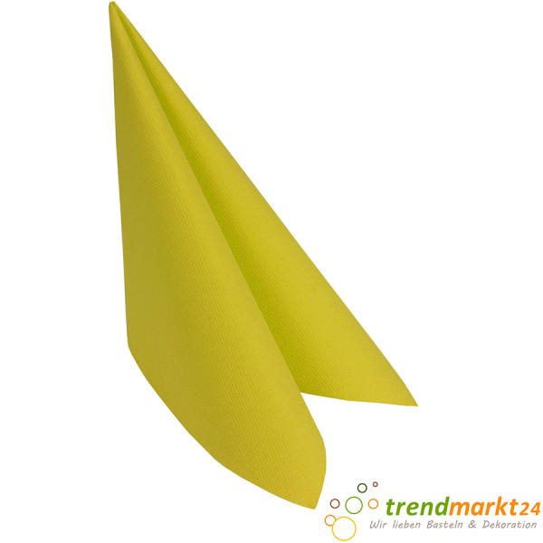 Papierservietten uni grün limonengrün 3-lagig, 33x33 cm, 20 Stück