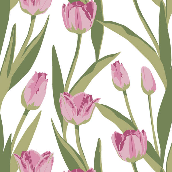 Papierservietten grünTulpen Motiv Blumen 3-lagig, 33x33 cm 20 Stück Frühling