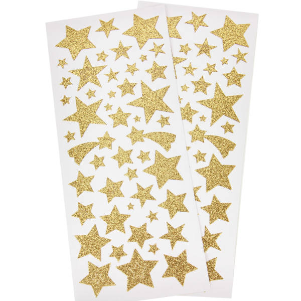 Sticker Sterne gold glänzend 2 Blatt
