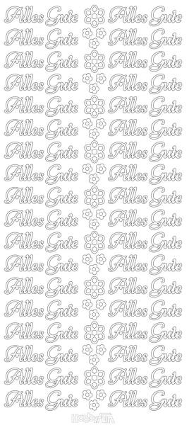 Konturensticker Alles Gute, silber glänzend 1 Blatt