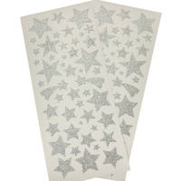 Sticker Sterne silber glänzend 2 Blatt