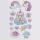 Sticker Einhorn mit Diamanten Prinzessin 1 Blatt ca. 15x10cm