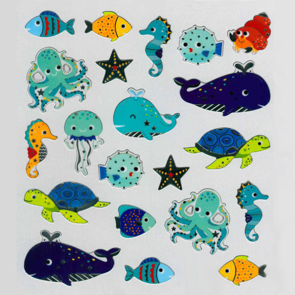 Sticker Fische Maritim 1 Blatt 15x16,5 cm