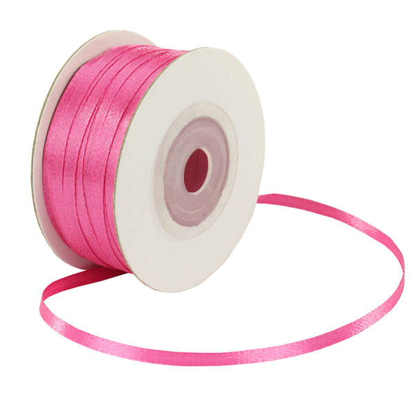 Doppelsatinband pink 1 Rolle 50m x 3mm Satin Band Dekoband