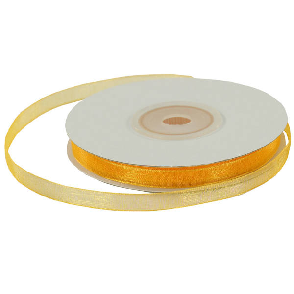 Chiffonband gold 1 Rolle 6mm x 25m Organzaband