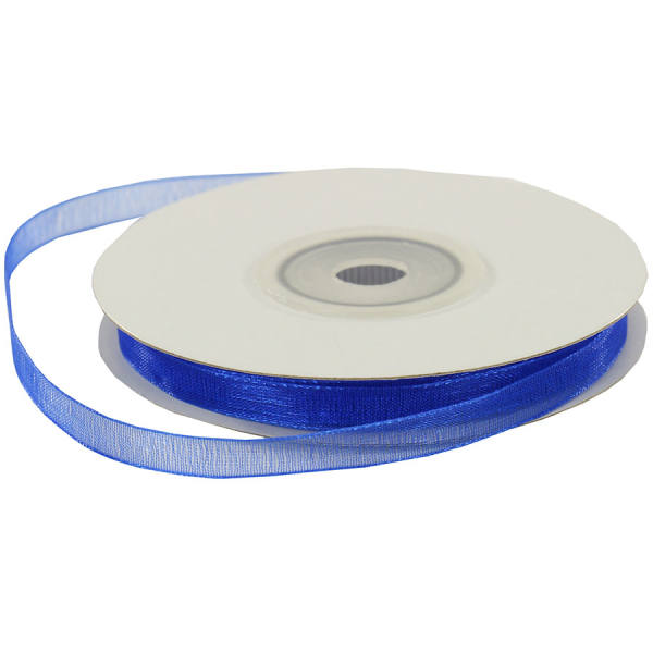 Chiffonband royal blau 1 Rolle 6mm x 25m Organzaband