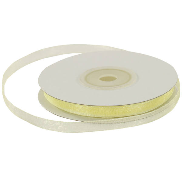 Chiffonband creme 1 Rolle 6mm x 25m Organzaband