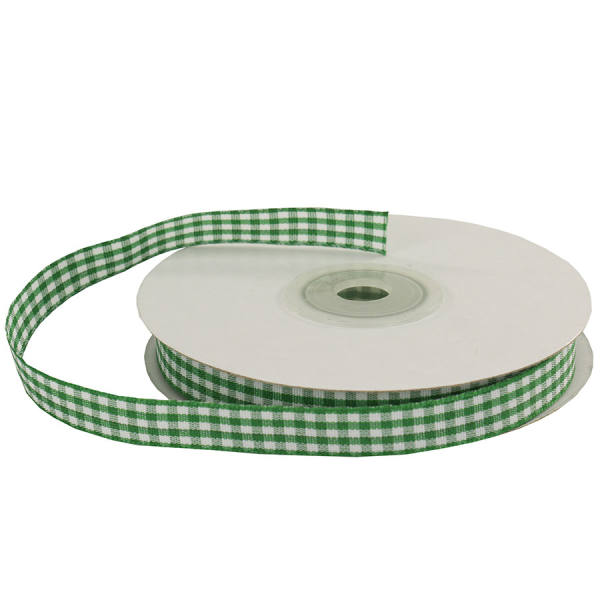 Karoband grün weiß 10mm x 25m 1 Rolle Dekoband Karo Band