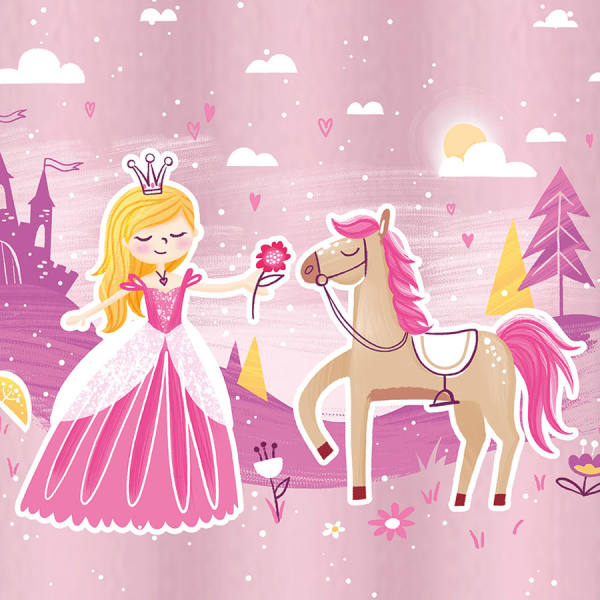 Papierservietten Prinzessin und Pferd 3-lagig, 33x33 cm, 20 Stück Geburtstagsservietten