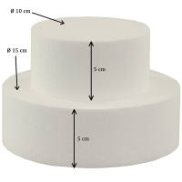 Styropor Torte Kreis zweistöckig Ø 15 x 10 cm Geschenktorte Süßigkeitentorte Tortenrohling