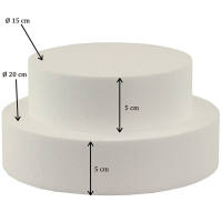 Styropor Torte Kreis zweistöckig Ø 20 x 10 cm Geschenktorte Süßigkeitentorte Tortenrohling