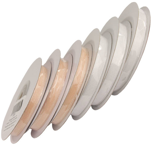 Chiffonband Set 6 Rollen je 6mm x 25m Organzaband Hochzeitsband Satinband Chiffonband