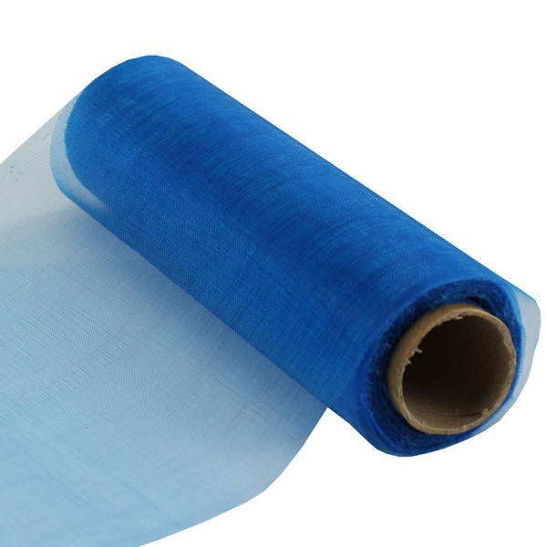Tischband Organza blau ultramarinblau Rolle 16cm breit 9m lang