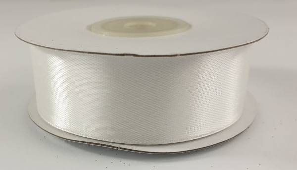 Satinband creme Elfenbein Rolle 25mm breit, 25m lang