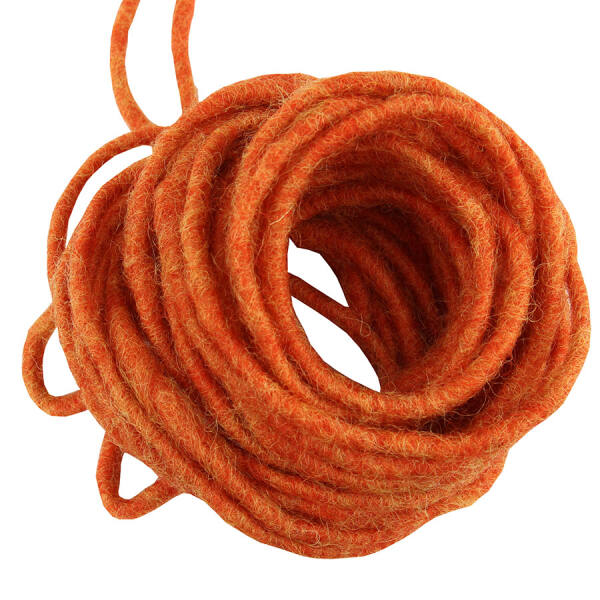 Filzkordel orange 5 m lang, Ø 5 mm