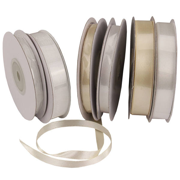 Hochzeitsbänder Set Satin & Chiffon 6 Bänder Set Satinband Chiffonband