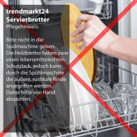 trendmarkt24 Schinkenbrett Käsebrett Servierplatte Holz lackeirt Erle ca. 46 - 55 cm lang