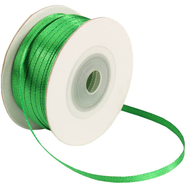 Doppelsatinband grün 1 Rolle 50m x 3mm Satin Band Dekoband