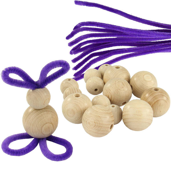 trendmarkt24 DIY Osterhasen basteln 10ner Set violett bastel Idee | Bastelset