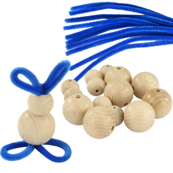 trendmarkt24 DIY Osterhasen basteln 10ner Set blau bastel Idee | Bastelset