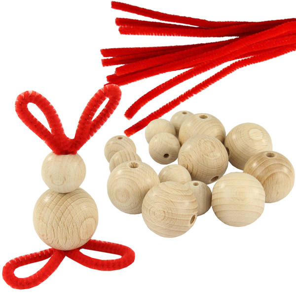 trendmarkt24 DIY Osterhasen basteln 10ner Set rot bastel Idee | Bastelset