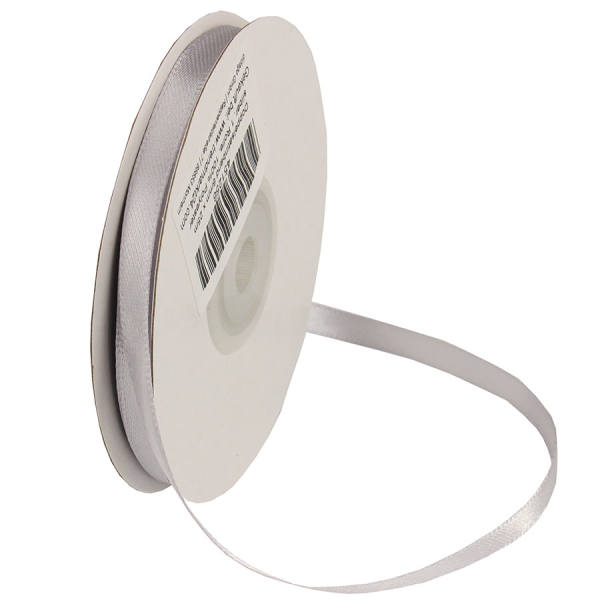 Doppelsatinband silber 1 Rolle 6mm x 25m Satin Band Dekoband