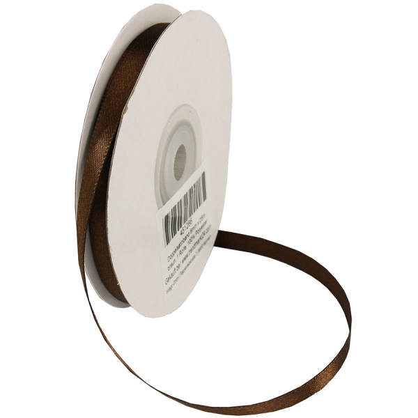 Doppelsatinband braun 1 Rolle 6mm x 25m Satin Band Dekoband