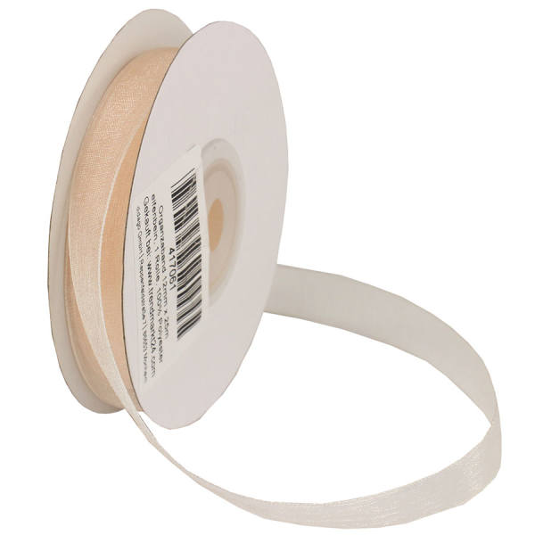 Chiffonband creme 1 Rolle 12mm x 25m Organzaband