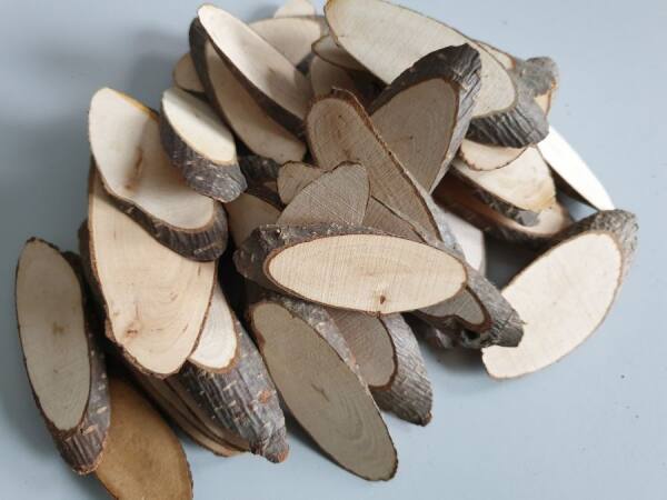 Naturholzscheiben oval 200 g Beutel