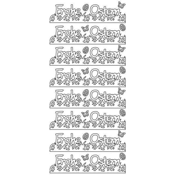 Konturensticker Frohe Ostern 1 Bogen silber