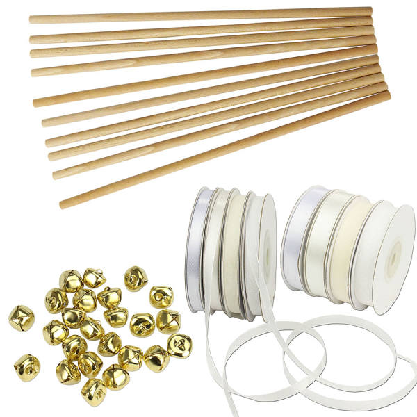 Wedding Wands 48 Stück ca. 30 cm Hochzeit Stäbe mit Glocken & Bänder