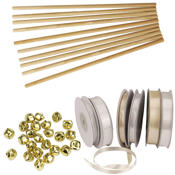 Wedding Wands 48 Stück ca. 30 cm Hochzeit Stäbe mit Glocken & Bänder