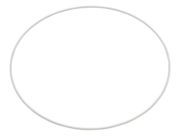 Metallring Drahtring Ø 25 cm weiss Mobile Ring Traumfänger Makramee