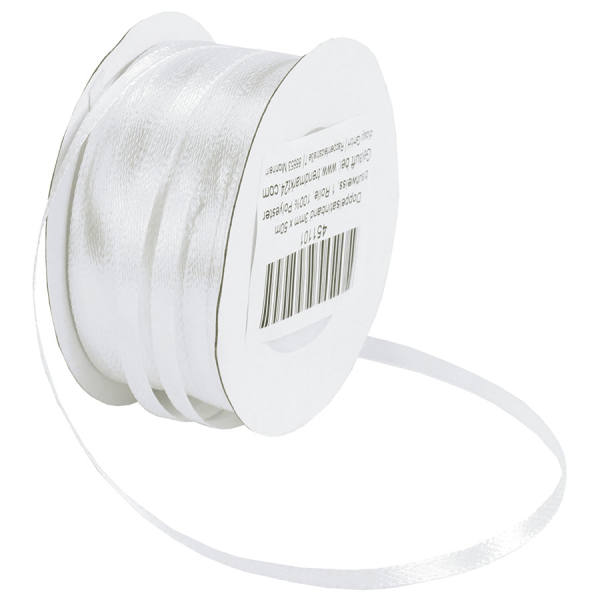 Doppelsatinband brautweiß 1 Rolle 50m x 3mm Satin Band Dekoband