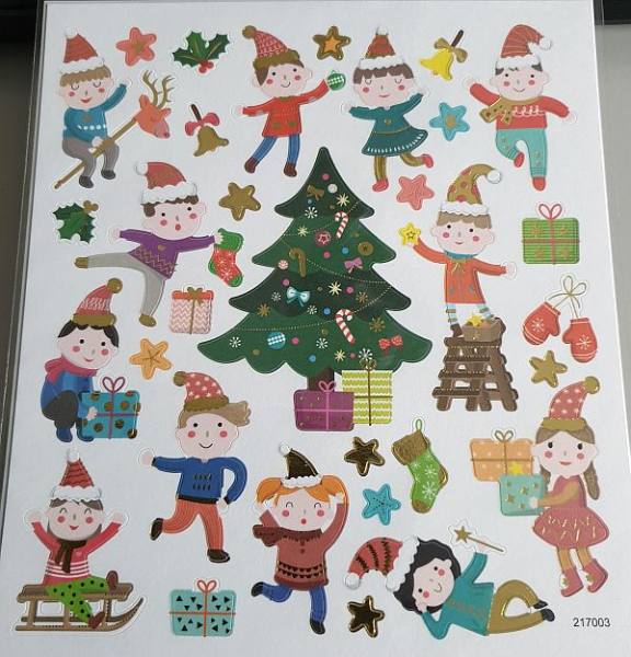 Weihnachtssticker Elfen Wichtel bunt ca. 7 - 4 cm groß